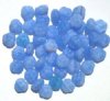 50 9mm Matte Marble Light Sapphire Flower Beads